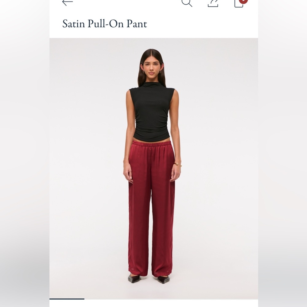 Abercrombie & Fitch Burgundy Satin Pants